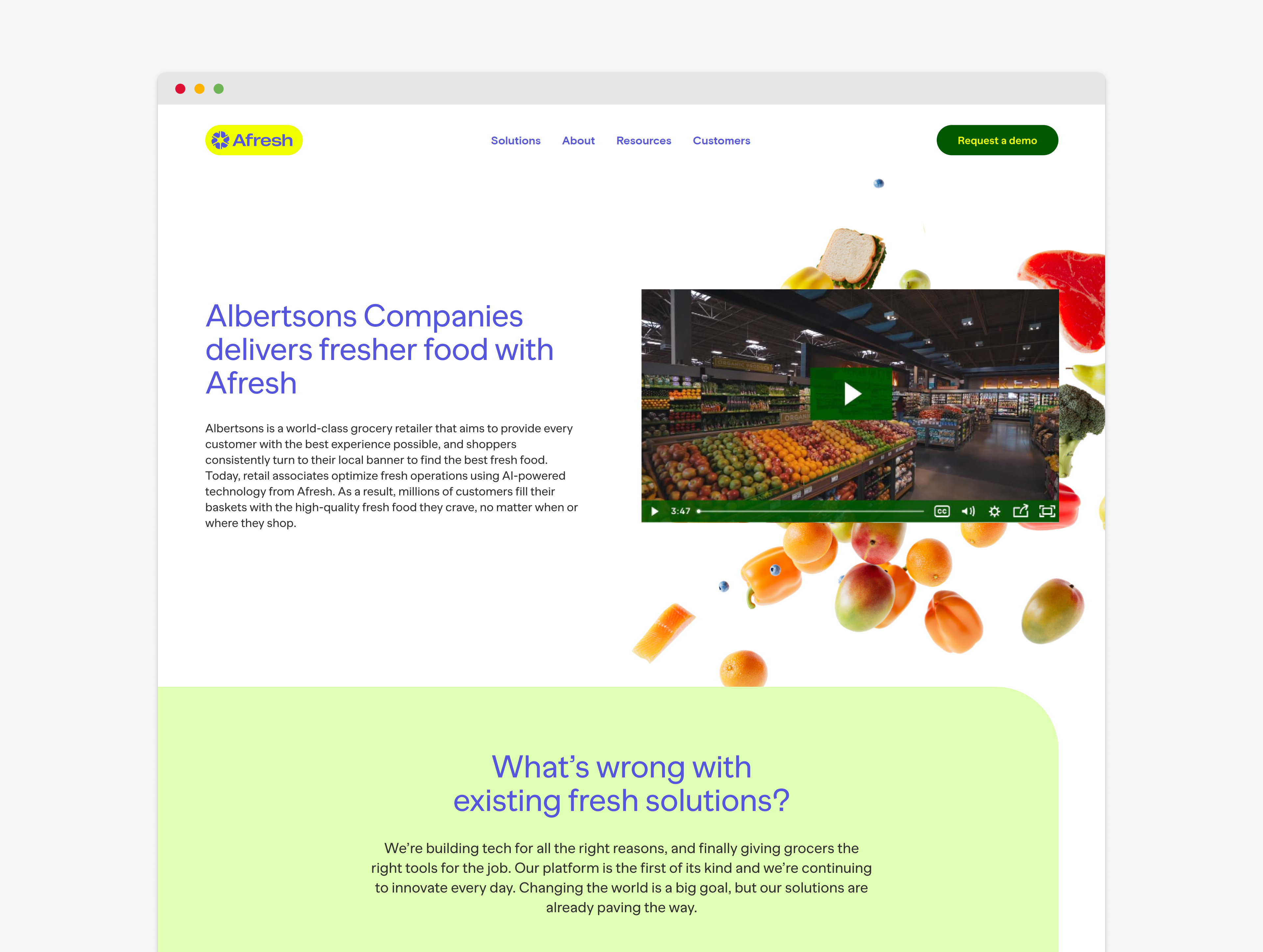 Afresh website — Albertsons customer story
