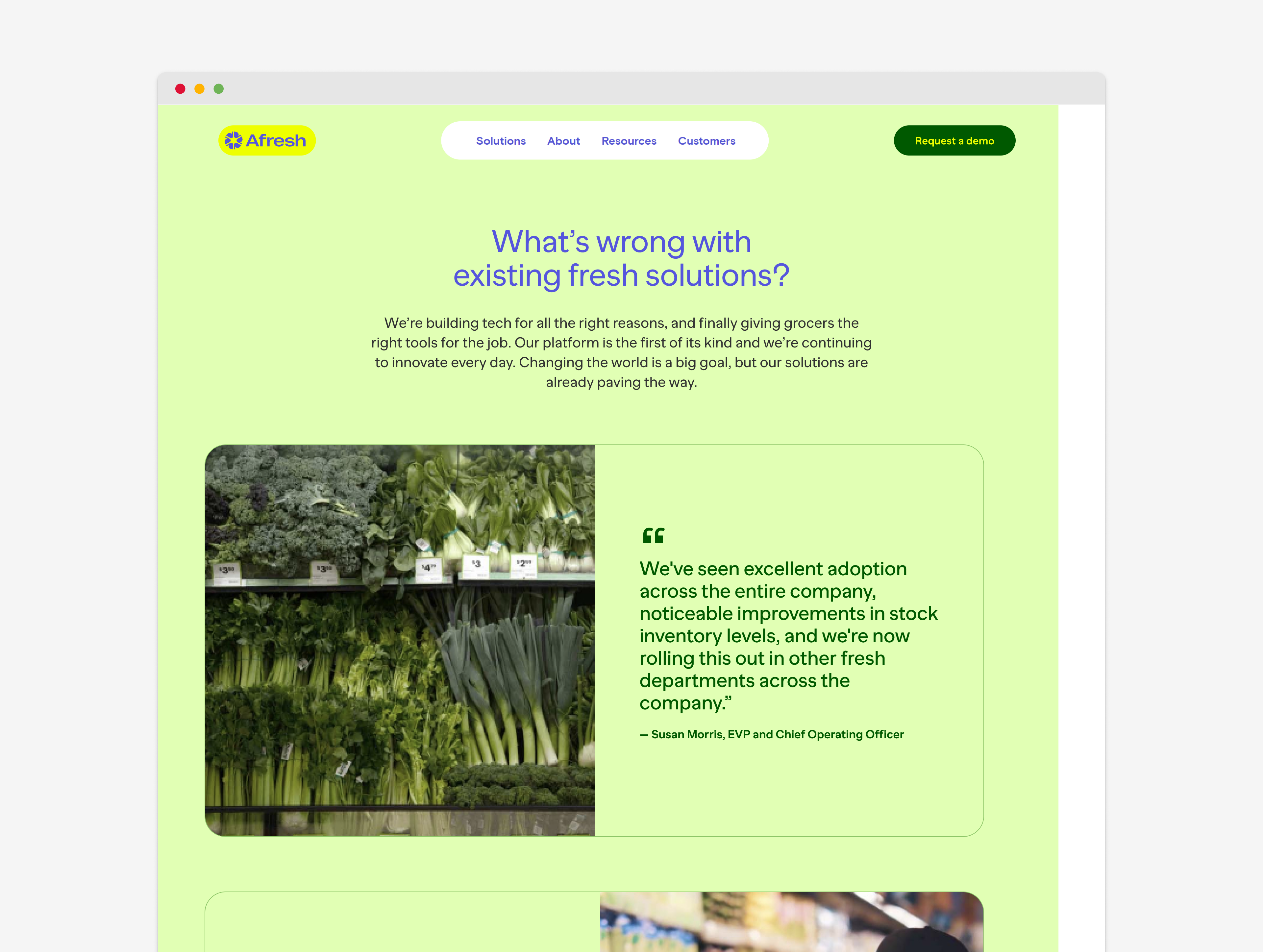 Afresh website — what’s wrong with existing fresh solutions
